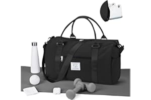 WEPLAN Sport Duffel Bag Damen Herren Sporttasche mit Schuhfach & Nassfach Reisetasche Handgepäck Tasche Sporttaschen Fitness Tasche Gym Bag Weekender Travel Bag Schwimmtasche Trainingstasche,Schwarz