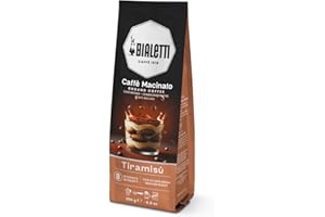 Bialetti Caffè Macinato Universale 250 g – Miscela aromatizzata al Tiramisù, ideale per Moka, French Press ed Espresso