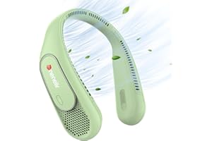 Dnenellr Nackenventilator, Ventilator Hals mit 360°Cooling Luftstrom, Hals Ventilator 6000mAh und 3-Speed Tragbare Hände frei Persönlicher Ventilator, USB Ventilator für Männer Frauen Kinder (Grün)