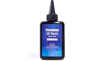 FRENSHION Résine UV, formule améliorée 100g résine UV à durcissement rapide à faible viscosité avec kit de résine transparente pour la fabrication de bijoux, la fonderie, le revêtement et le bricolage