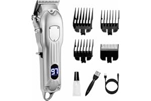 LAOYE Cortapelos Profesional Cuchilla Ajustable por Palanca, Precisa Maquina Cortar Pelo con LCD Pantalla, Recortadora de Barba Eléctrica, Cortapelos Hombre Inalámbrico Cortadora de Cabello Batería Potente