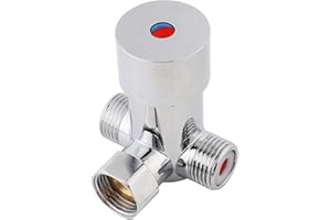 Ftory G1 / 2 Heißkaltwasserventil - 3-Wege-Thermostatmischer-Temperaturregelventil Messing-Duschumlenkventil-Temperaturregelung für den berührungslosen Wasserhahn des automatischen Sensors