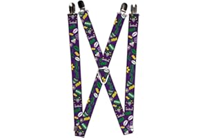 Buckle Down Suspenders-The Joker Elements Collage Violet/Vert/Jaune/