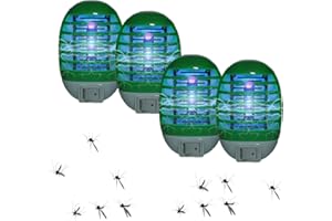 YOUNLEN Lampada Antizanzare Elettrica,Zanzariere Elettriche Insetticida,Zanzariera Elettrica con Luce,Adatto per mosche, tarme, zanzare, cucina, camera da letto, giardino interno ed esterno (4 Pack)