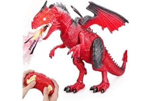 MIERYD Ferngesteuertes Dinosaurier Spielzeug mit Gehen/Brüllen/Sprühen, Kinder Dino Drache Elektronik Tier Kinderspielzeug ab 3 4 5 6 7 8 9 10 Jahre Cool Geburtstag Geschenke für Jungen Mädchen Teenager