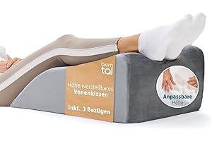 ‎BLUMTAL Blumtal Ergonomisches Venenkissen - höhenverstellbares Beinkissen gegen schwere Beine - Lagerungskissen Erwachsene - Venenkissen Beinhochlagerungskissen - Beinkissen Venen mit waschbarem Bezug in Grau