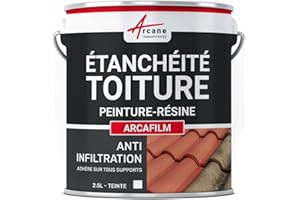 Étanchéité Toiture : Peinture résine d'étanchéité ARCAFILM pour Toit et Tuile - 2.5 L Blanc - ARCANE INDUSTRIES