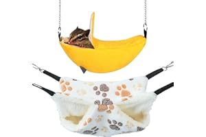 BDSHUNBF 2 Stück Meerschweinchen Hängematte, 2 Ebenen Kleine Tiere-Hängematte, Hängendes Bett Flauschige Hängebett, für Meerschweinchen, Ratten, Chinchilla, Hamster, Eichhörnchen, Frettchen, Mäuse