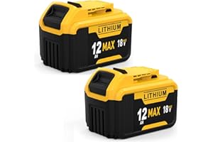 TERARRELL 2PC Upgraded to 12.0Ah Lith-ion 18V Replacement for Dewalt Battery Compatible with Dewalt 18 Volt Battery DCB184 DCB182 DCB181 DCB180 DCB201 DCB200 DCB204 (2Battery)