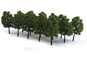 Rosenice Modèle Arbre Paysage Paysage train ferroviaire 9 cm Lot de 20 (Vert foncé)
