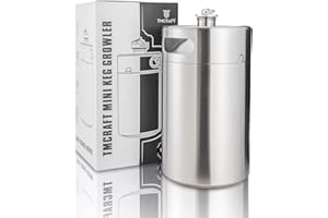 TMCRAFT 8 litri Mini Growler Keg, barile portatile in acciaio inox con coperchio a spirale per birra, artigianato e birra a bottiglia