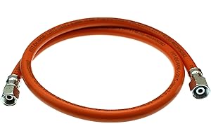 CAMPCOOGA Propanschlauch 1/4" x 3/8" in verschiedenen Längen Schlauch mit unterschiedlichen Anschlüssen 17er + 19er Schlüsselweite (2 Meter)