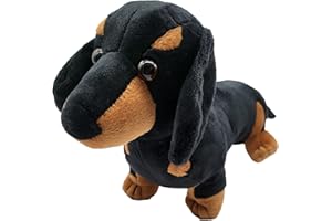 PELUCHILANDIA Peluche Perro Salchicha Teckel Tacto Muy Suave y diseño Realista y Adorable – Peluches Perritos Raza Dachshund Negro