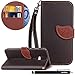 Produktbild HUDDU Schwarz Schutzhülle für Huawei Mate 10 Lite Hülle im Bookstyle Blatt Magnet Design Slim Handyhülle Leder Tasche Wallet Case Cover Flip Ledertasche mit Kartenfach Magnetverschluss Stand Brieftasche Etui Handytaschen für Huawei Mate 10 Lite Klapphülle