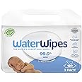 WaterWipes Plastic-Free Original Baby Wipes, 180 Count (3 packs), 99.9% Water Based Wipes, Unscented for Sensitive Skin