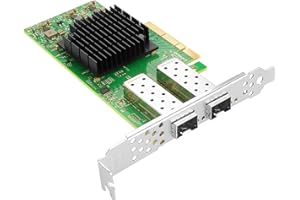 Euqvos PCIe Ethernet Network Card for Mellanox MCX4121A-ACAT ConnectX4 LX Chipset PCIe 3.0 X8 25Gb Dual Port SFP28 LAN Card Support Windows Server/Windows/Linux/VMware/ESX
