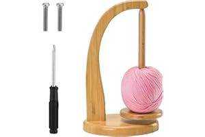Cumnvulnt Yarn Holder Portable Wooden Yarn Spinner for Crocheting and Knitting Detachable Yarns Ball Holder Organizer with Rotating Magnetic Straight Axis Wooden Spinner for Crochet Accessories