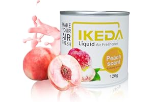 IKEDA SCENTS 120g Senteur Pêche Désodorisant Liquide pour Voiture | Eliminateur D'odeurs Puissant | 60 Jours de plus de Parfum | Parfum de Voiture Accessoires de Voiture pour Hommes et Femmes