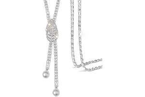 Suyi Trendy Crystal Long Necklace All-Match Style Shining Clothing Sweater Chain