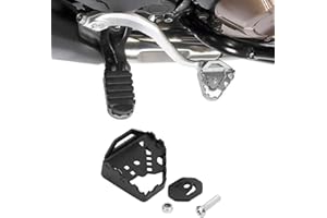 Qiilu Aleación de aluminio Palanca de freno trasero Pedal de ampliación, Palanca de freno Agrandar placa para CRF1000L Africa Twin Adventure Sports 14-18 (Negro, Plata)(Negro)