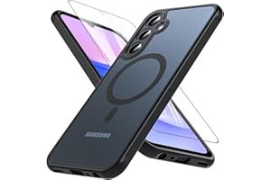 Kuaguozhe Coque pour Samsung Galaxy A15 5G avec MagSafe, Coque Samsung A15 avec Verre Trempé, Magnétique Antichoc Protection Caméra Protecteur Etui Housse Case pour Samsung Galaxy A15 (Noir)