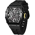 LACZ DENTON PAGANI DESIGN Watch for Men, PD1738 Luxury Square Watch Japan Quartz Movement Sapphire Glass Mens Watches with Chronograph 100M Waterproof Luminous Men's Wrist Watches