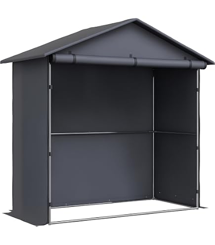 Tenda Da Giardino Portaoggetti Anti-UV, Capanno Per Attrezzi E Biciclette Con Telaio In Acciaio Zincato E Tessuto PE Impermeabile – 100x187x160 Cm