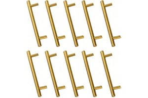 Drenky Möbelgriffe 10 Stück Schrankgriffe Lochabstand 160 mm, Griffe Gold Türgriff Edelstahl Mit Schrauben für Küchenschränke Mit Schrauben Für Schublade,Schrank,Möbel Und Küche