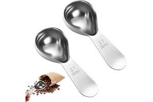 2 st. kaffemätskedar i rostfritt stål 30 ml, doseringsskedar för kaffeknivar med tjockt handtag, kaffeportionerare med kort h