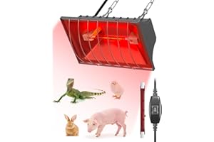 GlowUp Wärmelampe für Küken, 275W Heizlampe Hühnerstall, Dimmbare Heizplatte Lampenwärmer, mit verstellbarer Hängender Kette, wasserdicht, Geflügel Coop Heizung für Hühner, Enten, Welpen, Vieh