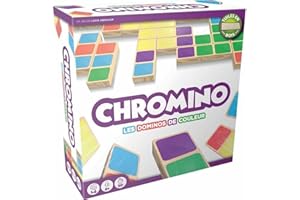 Asmodee - CHROMINO - Edition en Bois - Jeux de Société - Jeu de Dominos de Couleur en Bois - Adulte et Enfant à partir de 6 Ans - Jeu Famille 1 à 6 Joueurs - 30 Min - Version Française
