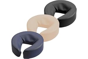 PORTA LITE INNOVATION IN THERAPY BodyPro Face Cushion for Massage Table - 9cm Multi-Layer Foam - Ergonomic Design - Universal Fit with Skin-Touch® PU Upholstery + Cradle Head Rest Pillow + Strong Velcro Attachments (Black)