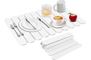 Gugxiom 60 x 40 cm Absorbente de Agua de Tierra de diatomeas para Cocina, Plegable, Secado rápido, Alfombrilla de Goteo para vajilla, Botellas, Tazas, White Single Octagonal Shape