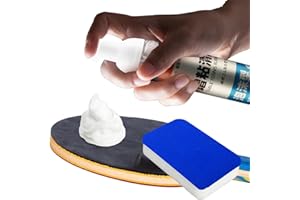 ulapithi Table Tennis Rubber Cleaner, Professional Foam Type Rubber Cleaner Kit with 100ml Spray & Sponge, Table Tennis Accessories Care Cleaning Kit Dissolves Dust, Perspiration, and Dirt
