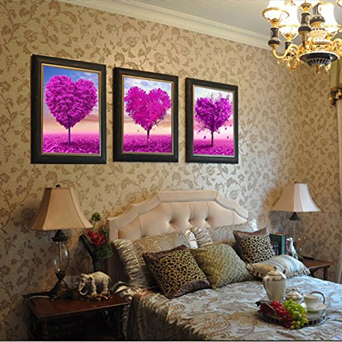 Moresave 35x35cm Herz Baum Stickerei 5D Diamant DIY Anstrich Kreuz Stich - 4