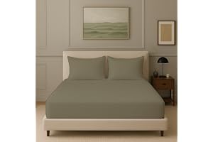 Trance Home Linen 300 TC Bamboo Fitted King Size Bedsheet Soft, Breathable & Eco-Friendly Bedsheet with 2 Pillow Solid Cover - (78 x 72 inch, Mocha), Grey