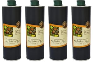 Kürbishof DEIMEL Steiermark/Austria - Offre spéciale 4 x 1000 ml boîte - Huile de pépins de courge Styrienne originale IGP d'Autriche