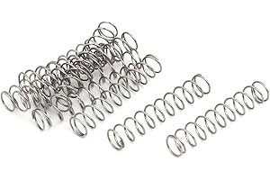 sourcing map Ressort de Compression 0.5mmx6mmx30mm 304 Acier Inoxydable Argenté 10pcs