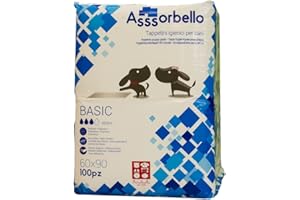 Ferribiella Tappetini Igienici per Cani 60x90, 100 Pz, 950ml, Assorbenza, Anti Odore, Strisce Adesive