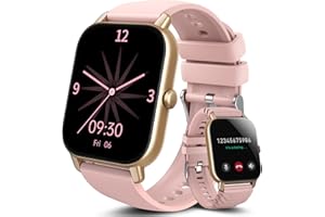 Aptkdoe Reloj Inteligente Mujer, 2023 1.85" Llamada Bluetooth Smartwatch con Monitoreo de Sueño, Podómetro, Pulsómetro, Pulsera Actividad 112 Modos Deporte, Impermeable IP68 para Android iOS, Rosa