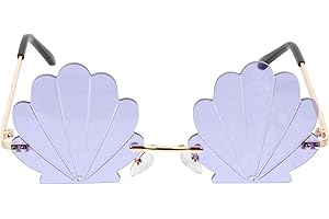 TOYANDONA 1Pc Mode Sonnenbrille Shell Geformte Brille Randlose Welle Sonnenbrille für Kinder Erwachsene Party Brille (Lila)
