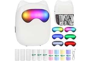 Ambesty Mini Drucker, Mobiler Fotodrucker,Tragbarer Mini Fotodrucker, Wireless Fotodrucker Thermodrucker,Smartphone Bluetooth Drucker,für Lernhilfe,Lernnotizen,Journal mit 10 Rollen Druckerpapier