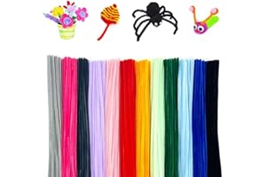 Qikaara 200pcs Multi Color Pipe Cleaners, 30cm x 6mm, 12 Colors, Craft Chenille Stems/Wire Bending Plush, Cleaner Strips for DIY, Arts, Crafts Project, Decoration