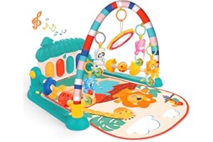 Eners Palestre per bambini Tappetini da gioco Tappetino per attività musicale Kick & Play Piano Baby Play Gym Tummy Time Tappetino imbottito per neonati neonati (blue)