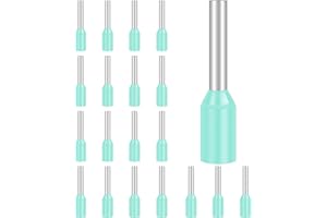 100 Pièces Cosse 0.25 mm² Cyan, Hanibos Embouts de Câble Isolés, Embout Fil Electrique Souple Connecteurs de Câble (0.25 mm² x 6 mm)