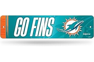 Rico Industries NFL Football Miami Dolphins Metallschild 10,2 x 38,1 cm, Wanddeko für Zuhause, Schlafzimmer, Büro oder Hobbyraum