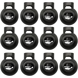 10 Bouchons De Cordon En Plastique Noir - Serrure à Ressort - Pour Sac à Dos, Lacets, Tentes, Paracorde