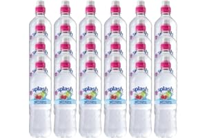 ZORBA ONLINE ZORBA ONLINE Splash SUGAR FREE Apple and Raspberry Flavoured Low Calorie Still Spring Water with Sweetners 500ml Sports Cap Bottle Free from Allergens and Artificial Flavours (Pack of 24)