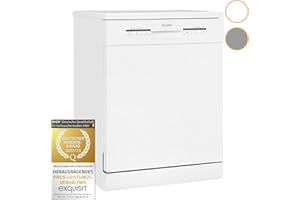 Exquisit Lavavajillas 60 cm GSP9112-030E Blanco | Clase E | 12 servicios | 6 programas | Programa Corto 30 min | Libre instalación | tamaño estándar