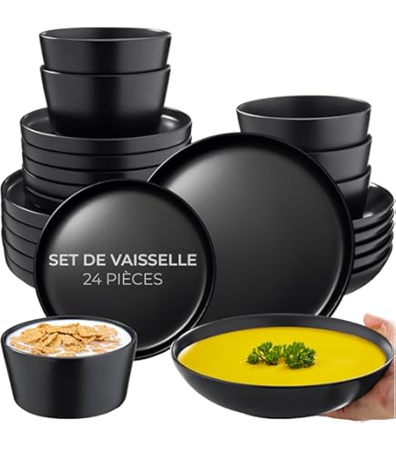 Kook Service De Table 12 Pièces Pour 4 Personnes, Assiettes